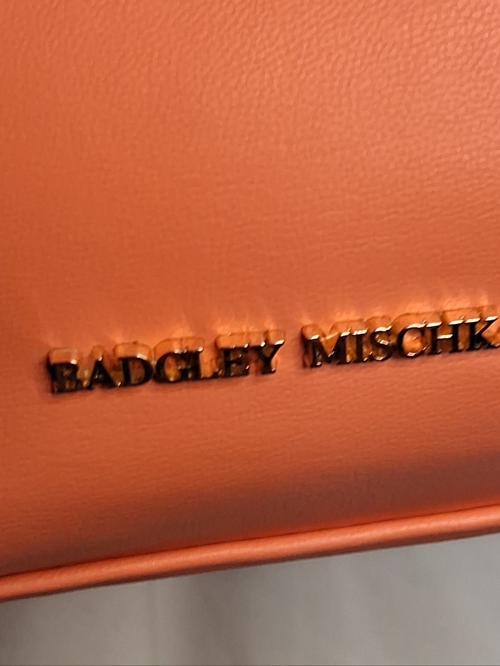 Badgley Mischka Solid/Snake Combo Shouldet Bag Vibrant Coral Ruched Adj Strap - Picture 8 of 10